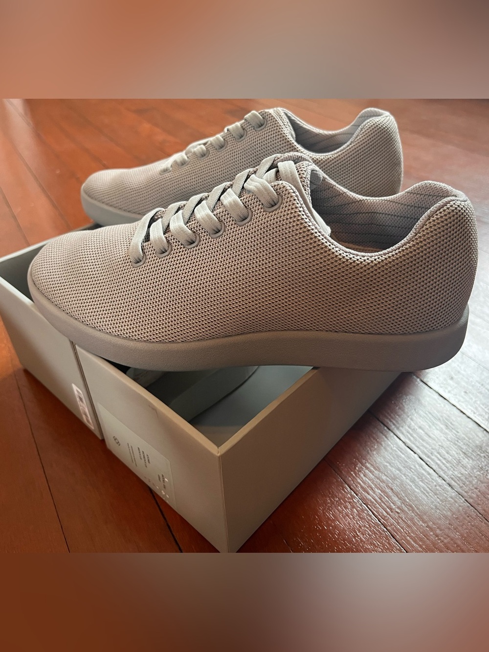 Unisex Casual Knit Lace-Up Sneakers - Light Gray